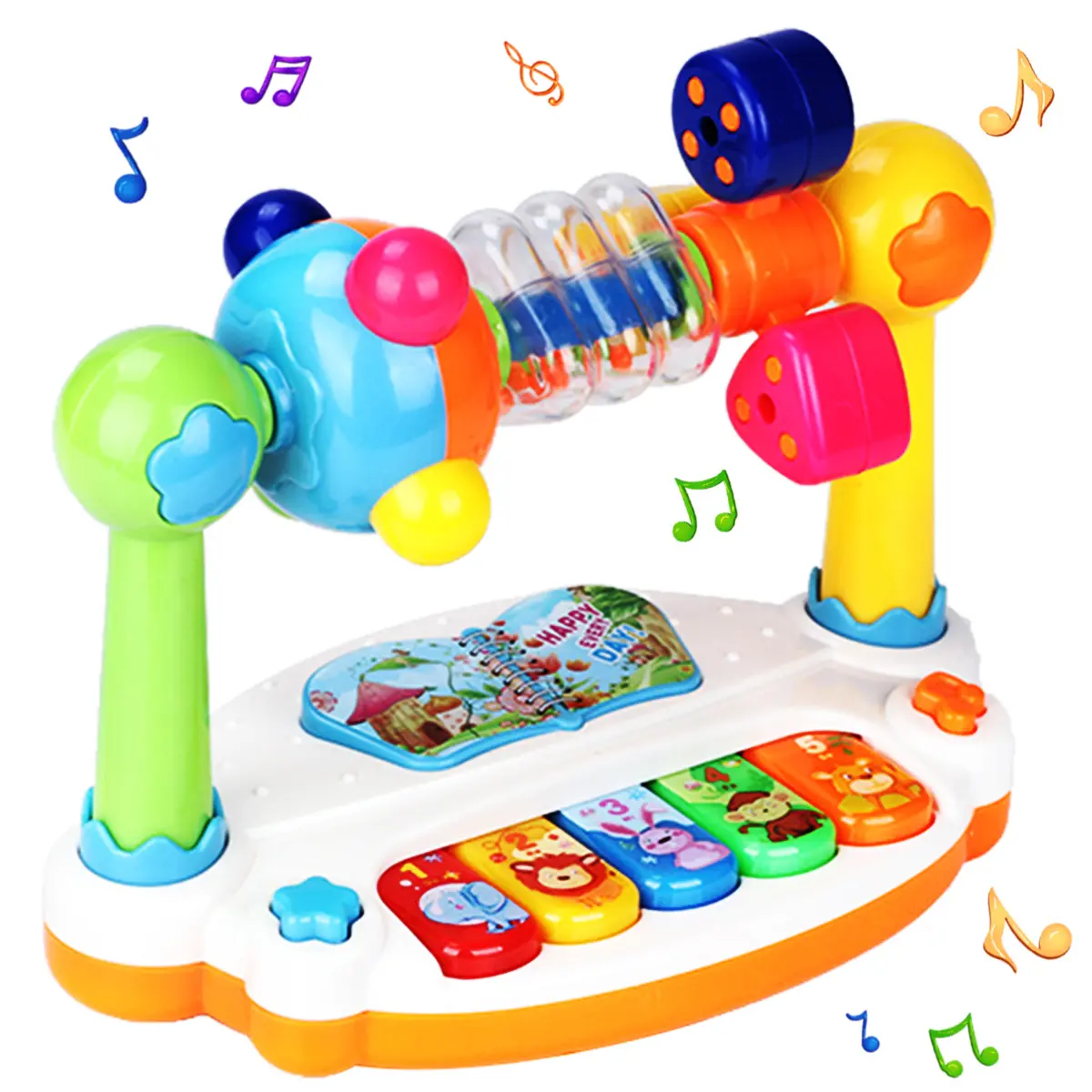 Interactive Music Piano Keyboard Sensory Toy for Babies, Electronic Instrument with Lights and Music, Early Education Learning Piano for Kids, Musical Light Up Play