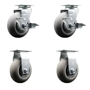 Service Caster TOOL-SCC-20S520-TPRBD-TLB-2-R-2 Tool Box Caster Wheel Set - 5 in. Non-Marking, Zero Maintenance Thermoplastic Rubber Donut Tread Wheels