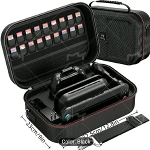Nintendo Switch Carrying Case Large Capacity Travel Bag with Card Slots Strap Organiser Black
