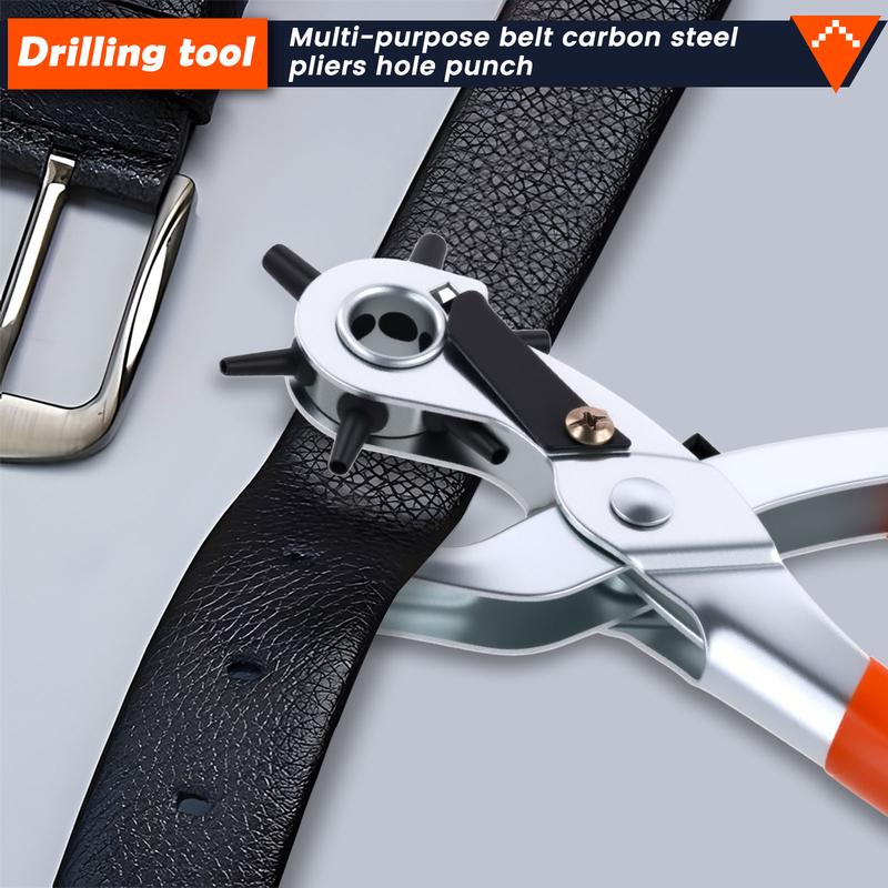 Multifunctional Belt Hole Punching Tool, Professional PU Leather Paper Hole Punching Tools, Portable Handheld Hole Punch for Home & Daily Industrial Use