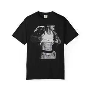 TaeTae Abs Shirt, Black and White Kpop Inspired Tee, Vintage Fan Graphic T-Shirt