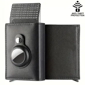 Men Wallet for Airtag Card Holder ID Bank Credit Cardholder Anti-theft Minimalist Metal Wallets Air Tag Male Aluminium Card Case