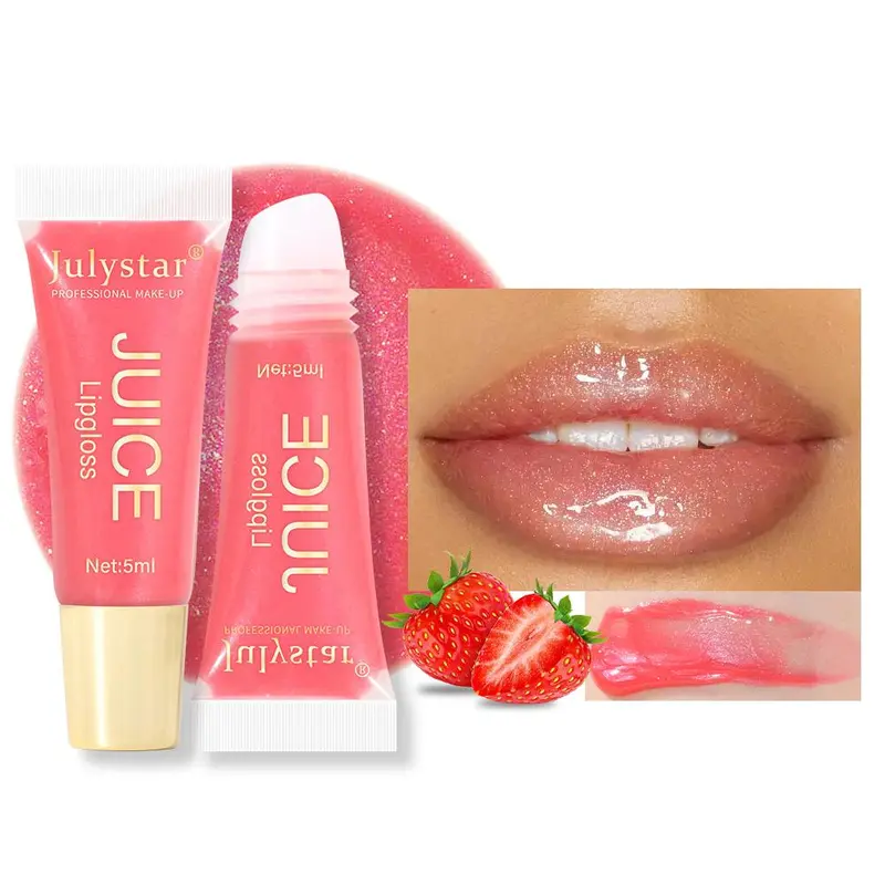 Fruit Flavored Moisturizing Lip Gloss, Long Lasting Tinted Lip Gloss, Glossy Lip Glaze Stick, Plumping Lip Oil, Elegant Hydrating Lip Cosmetic For Gift, Hydrating Glossy Balm