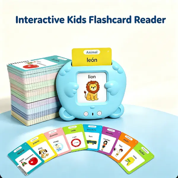 Plastic Talking Flash Cards Reader - Screen-Free Play Toy for 2-6 Years Olds, with ABC Songs, Animal Sounds, Speech Therapy, Sensory Needs Support, Montessori Preschool Educational Gift (Baby Shower, Party Supplies)