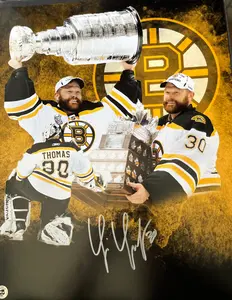 Bruins Tim Thomas signed custom 16x20