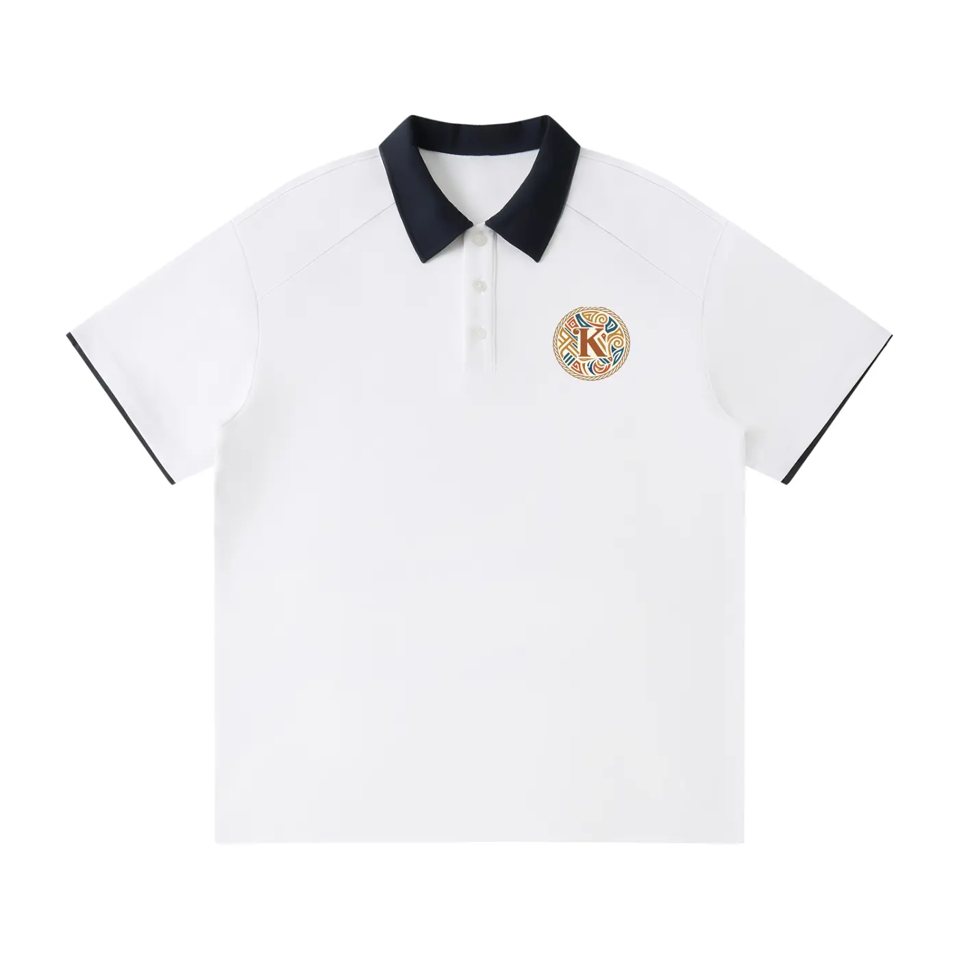KULCHA-Contrast Collar Raglan Polo Shirt