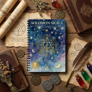 Solomon Sigils Grimoire Journal, Occult & Mystical Notebook, Perfect for Spellcasting Rituals, Ideal Gift for Wicca Enthusiasts