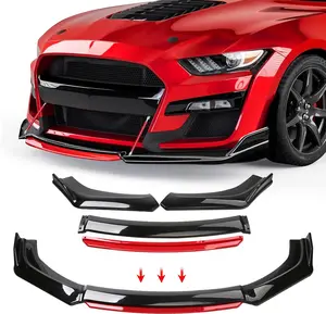 Universal Glossy Black Front Bumper Lip Body Kit, 4PCS Chin Spoiler Splitter Diffuser Protector Fit For Honda/Audi/Nissan/Toyota/Charger SRT