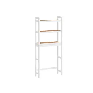 SONGMICS Over The Toilet Storage, 3-Tier Over Toilet Bathroom Organizer with Adjustable Shelf