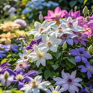 100 PCS Mixed Color Clematis Seeds – Stunning Climbing Flowers, Hardy Perennial, Fast-Growing, Perfect for Trellises & Garden Walls