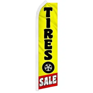 Tires Sale Flag - Bright Yellow & Red Banner for Tire Store Promotion, Eye-catching Sale Banner