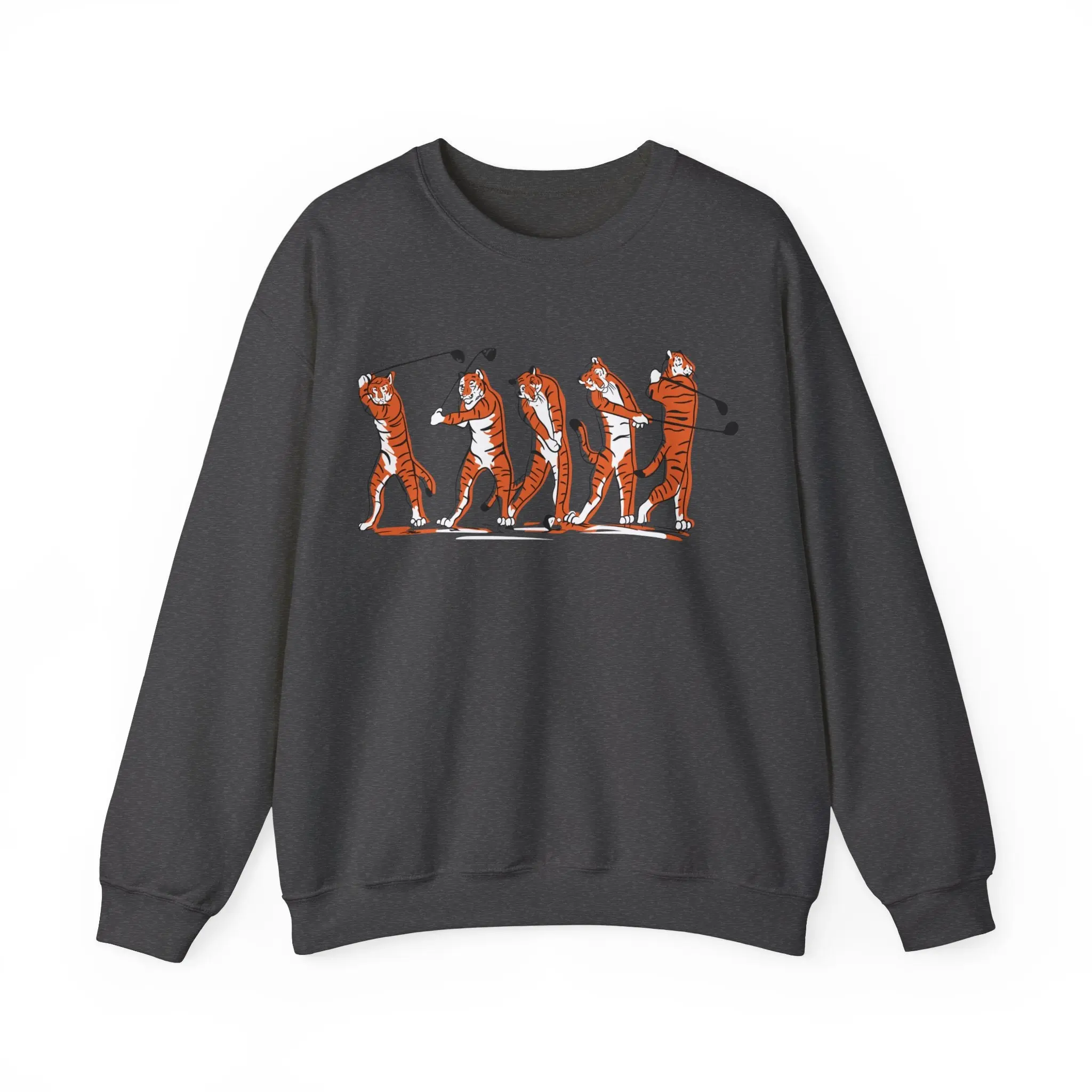 Unisex Tiger Golf Swing Sequence Heavy Blend Crewneck Sweatshirt, Trending Unisex Sweater, For Men, For Women