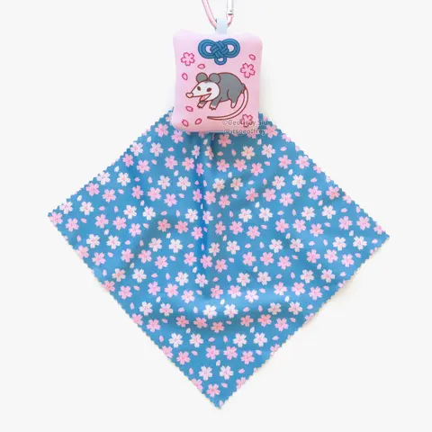Cherry 'Possum Microfiber Cloth Keychain Opossum Glass/ Screen Cleaner