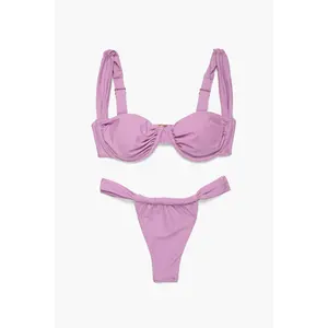 Lilac Haze Dreamy Wired Demi-Cup Bikini in Pastel Purple with Soft Sculpting Support and Wide Straps