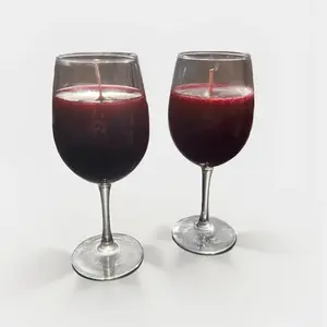 Wine Glass Whisper Candles: Black Cherry Merlot type Edition