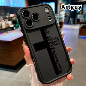 Trendy Letter Cross Advanced fashion gift Case for iPhone Air 17 16 15 14 Pro Max 16E 13 12 11 XR XS Plus Shockproof Non Slip Military-Grade Protection Silicone Cover