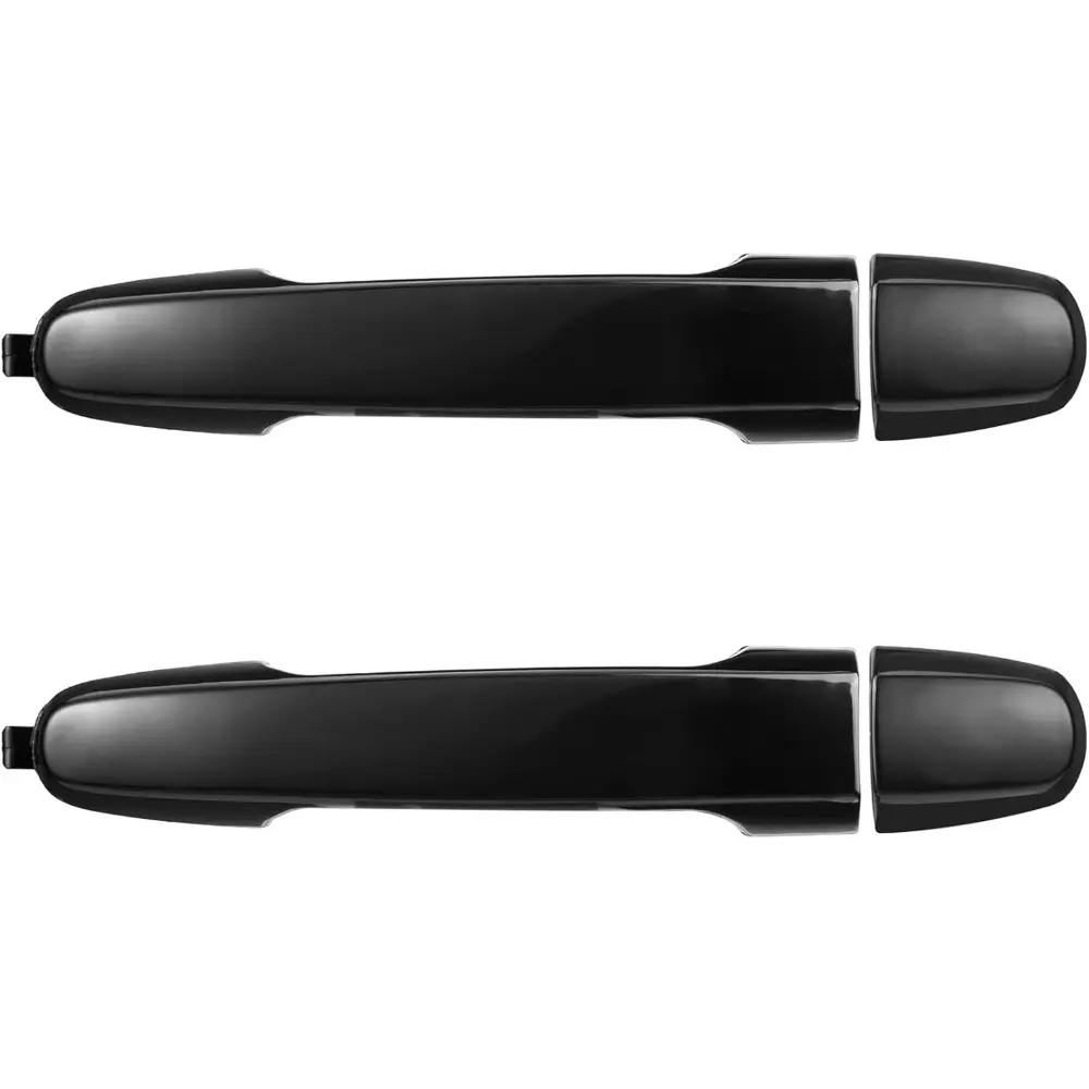 Black Exterior Door Handles - Rear Left Drive & Right Passenger Side, Without Keyhole, Hard Plastic Fit for 02-06 Camry, 03-13 Corolla RAV4 Highlander Matrix, Pontiac Vibe, TC, ES330, Direct Fit, 02 03 Es300