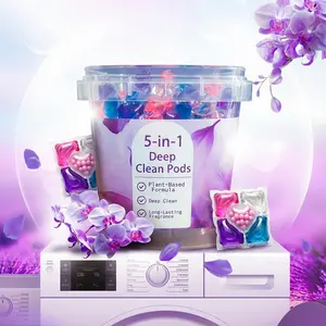 5-In-1 Five Effect Laundry Liquid Beads, 50 Pieces, Laundry Detergent Pods, Deep Cleaning & Stain Removal, Long-Lasting Fresh Scent, Color Protection