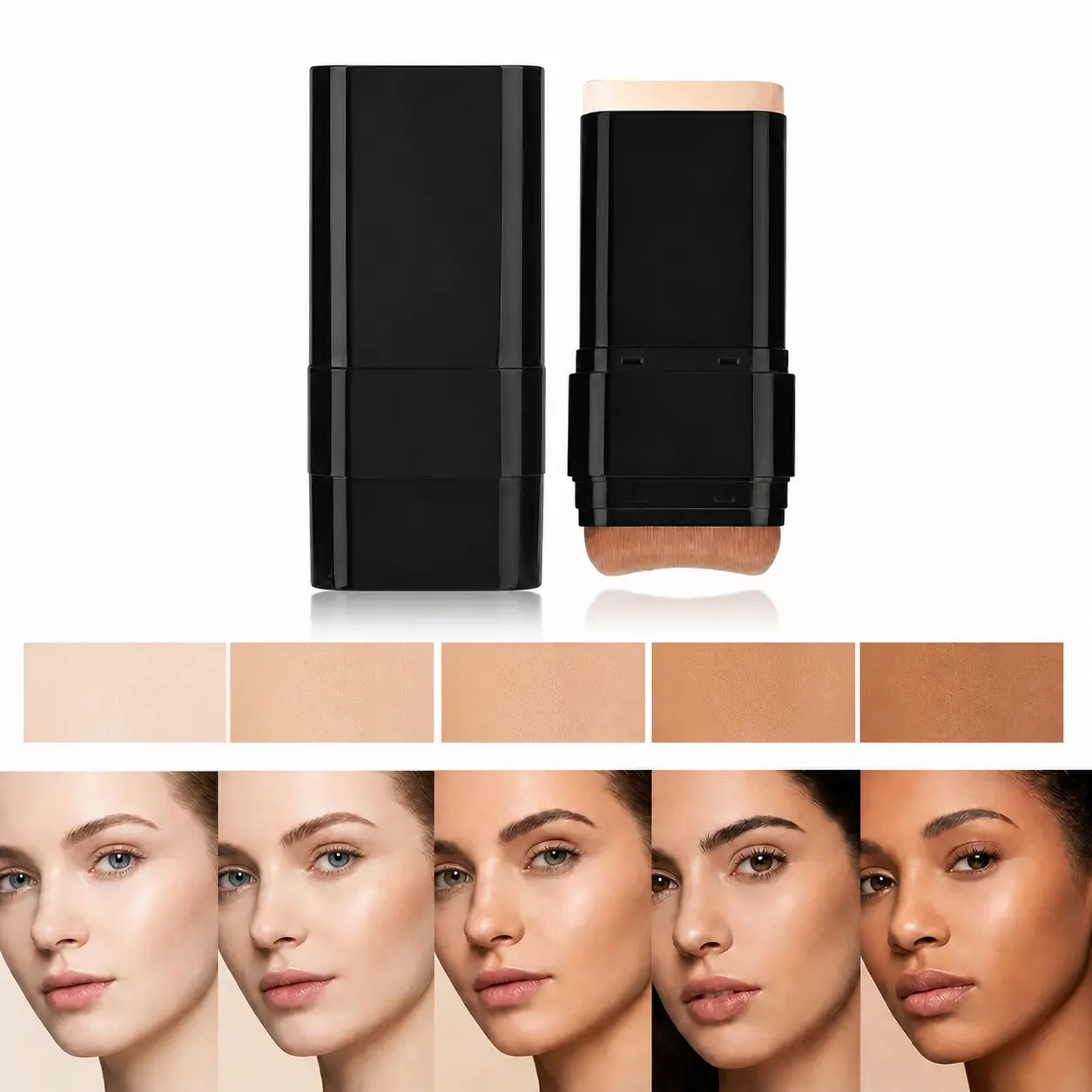 Dual-Ended Eraser Foundation Stick, 2-in-1 Concealer & Foundation Beauty Stick Pack Lightweight Matte, Full Coverage, Even Skin Tone for Acne & Sensitive Daily Party Makeup, Suitable for All Skin Tones