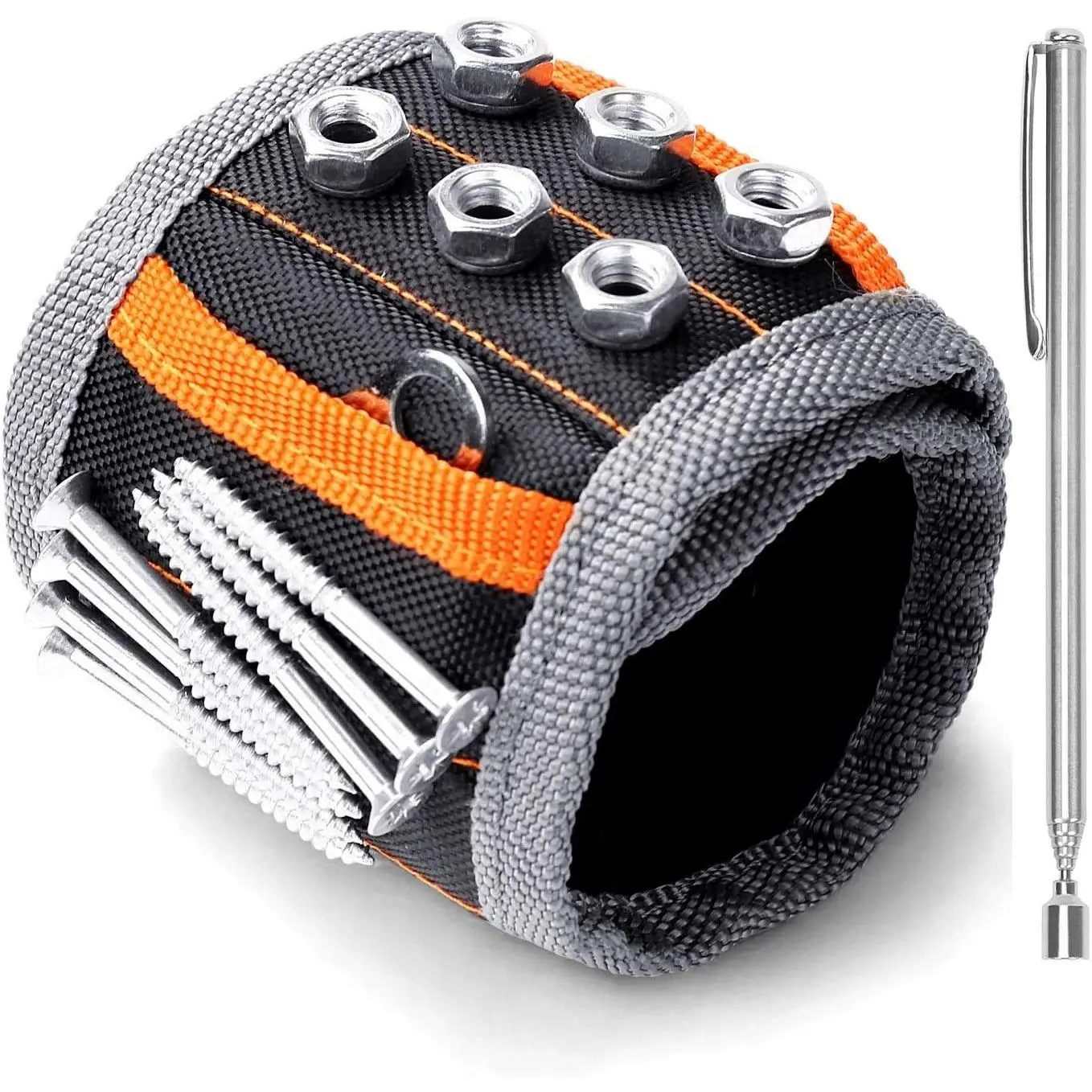 HORUSDY Magnetic Wristband, Fits in Christmas Stockings， Gifts for Dad, with Strong Magnets for Holding Screws, Nails, Drilling Bits, Tool Gift for Men christmas gift tool organizer magnetic screwdriver bit socket mechanic tool