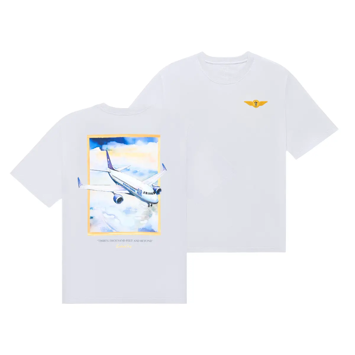 Thirty Thousand Feet T Shirt, Airplane Travel 2 Sided Graphic Tee, Aviation Streetwear Shirt, Unisex Gift
