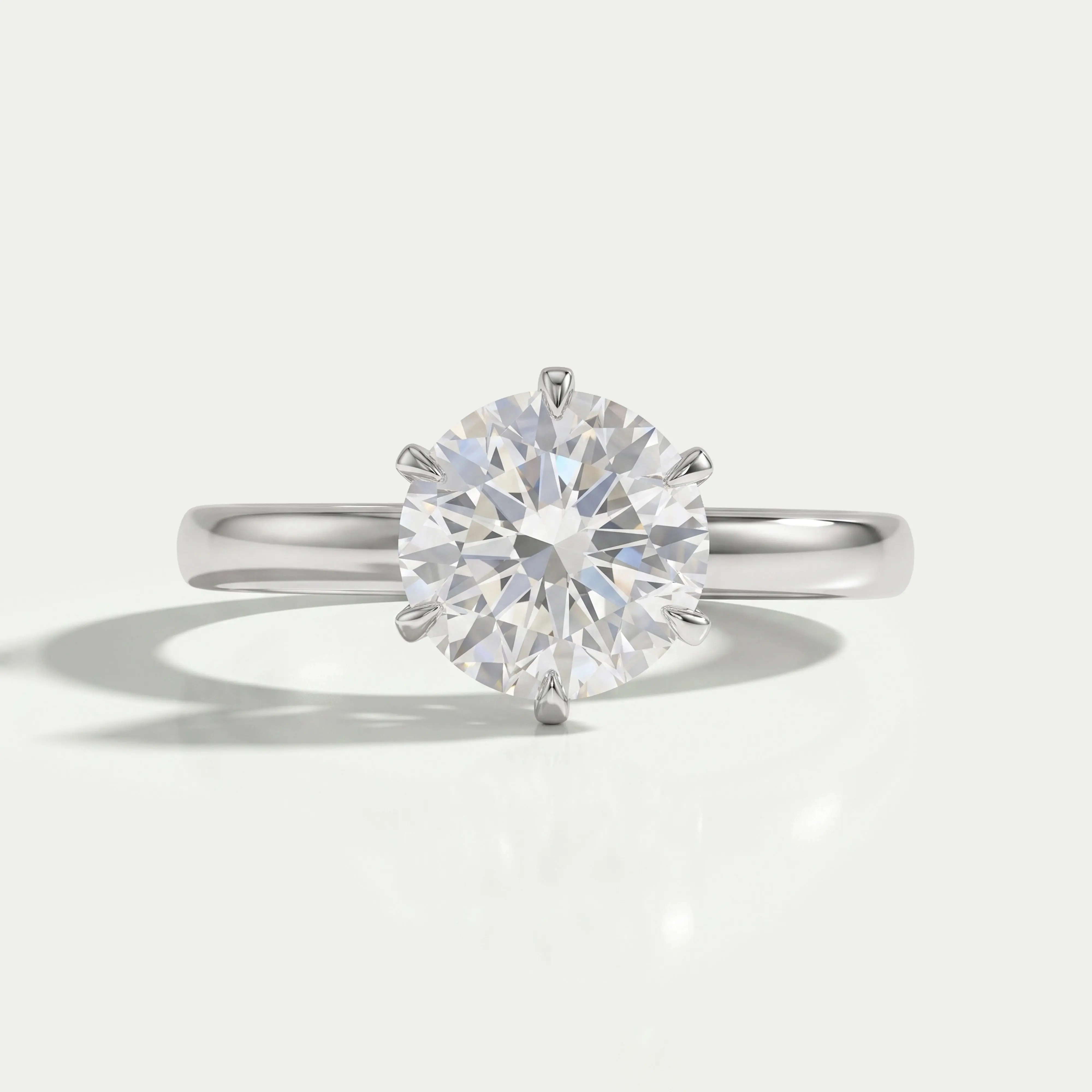 Six Prong Round Cut Solitaire Diamond Ring