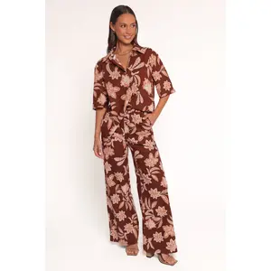 Samira Wide Leg Pant - Orange Floral
