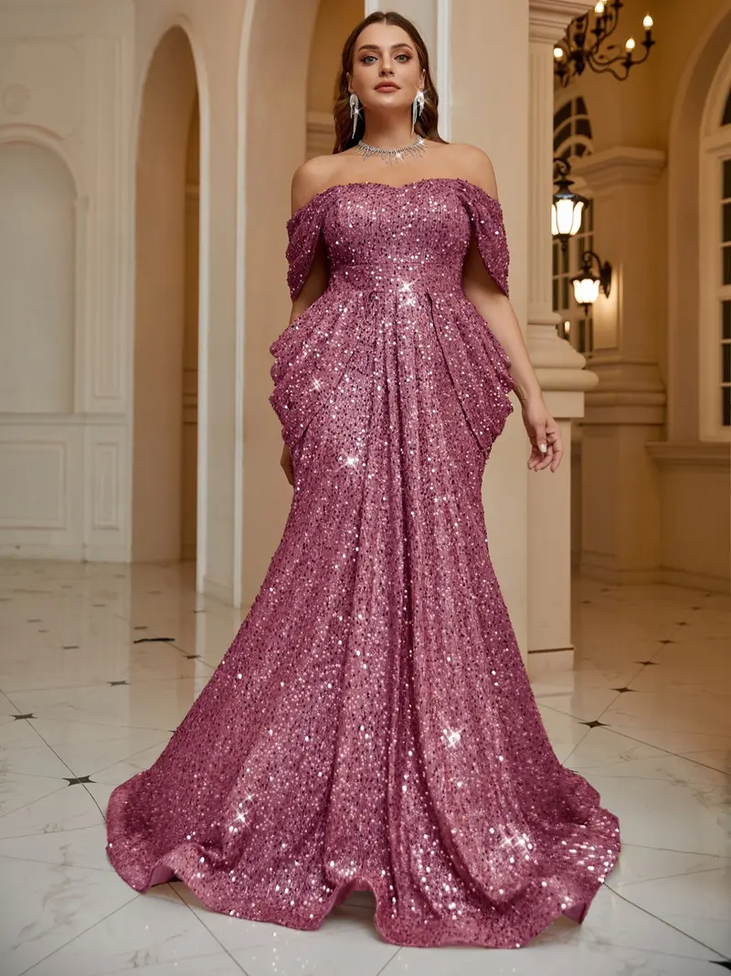 open lace back dress Primavera Couture 14051 Size 20W Fuchsia Long Prom Dress Plus Size Sequin Plunging Neckline Fitted Formal Gown main image 0