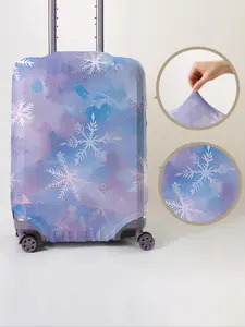 Snowflake Pattern Luggage Cover Protector, Random Print Elastic Travel Bag Protector, Dust-proof Travel Accessories for Women & Men