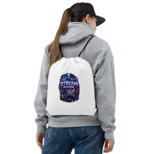Stream Season Drawstring Bag - 100% Polyester Sporty Style Gym Essential Backpack with Drawstring Closure & Narrow Shoulder Straps