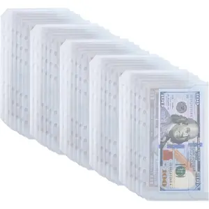 25 count A6 Binder Pockets with No Zippers, Zipless Budget Envelopes with , A6 Binder Pouch for 6 Ring Binder,  Folder Organizer, Clear PVC Savings Challenges Envelopes.
