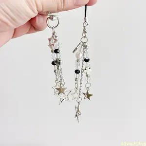 Durable Alloy Phone Charm Cute Keychain Lanyard String