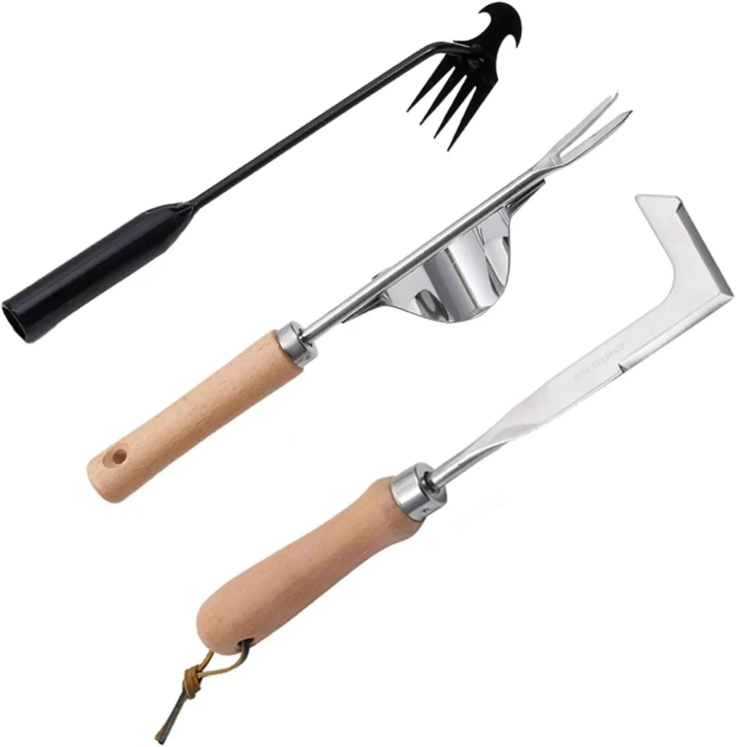 3 Pack Weed Puller Tool, Manual Hand Weeder Paver, Crack Weeder, Stainless Steel Crevice Weeding Digger Tool, Paving Brick Moss Removal, L-Shape Gardening Crack Sickle for Lawn Edger and Driveway