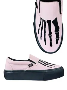 CHILL BONES Pink/Black Footwear - Casual Women's Walking Shoes with Black Sole and Pink Design