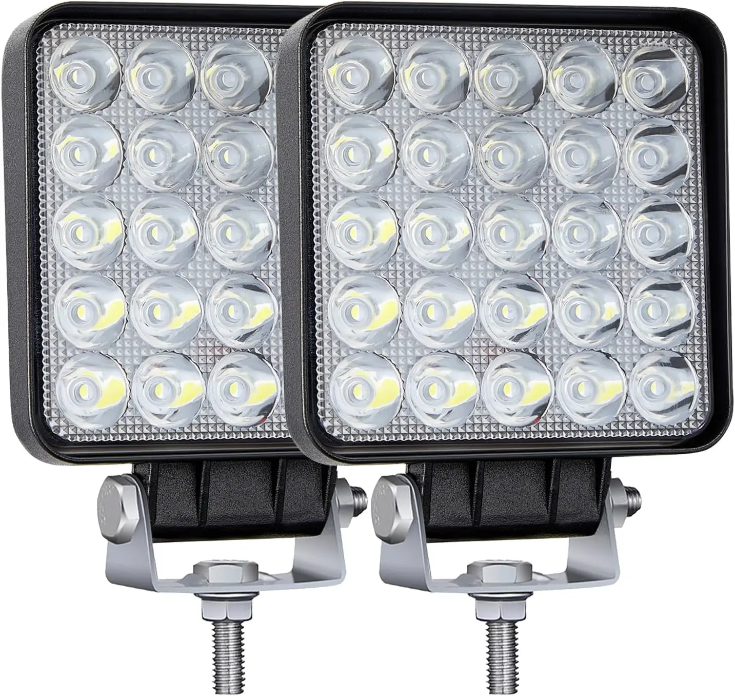 LED Light Pods, 4 Inch 75W Tractor Work Light 12V 24V, Square Flood LED Off Road Backup Lights for Truck Vehicle ATV UTV Boat Mower Golf Cart, 2 Cube Lights