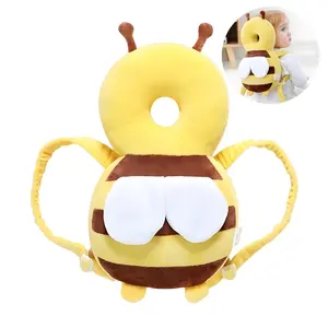 Baby Head Protection Backpack, Toddler Walking Head Protector, Adjustable Head Protector Pad Safety Cushion (Yellow)