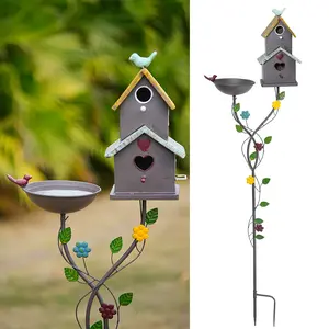 60.6" H Bird Baths for Outdoors,Metal Bird Bath Bowl,Birdhouses for Outdoors with Pole,Birdhouses for Outdoors,Garden Yard Decor