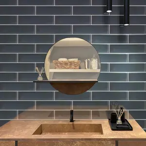 Coin Gray 4x16 Glossy Subway Glass Tile (12 pack, 5.33 sq ft/case)