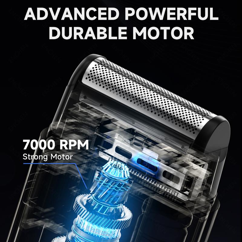 ENCHEN Electric Foil Shaver for Men, Compact Shaver, One-Button Use Waterproof Comfort Body Shaver for Men, Comfortable Grip, Rechargeable Cordless Shaver, Deep Clean Shave Anytime, Anywhere, Portable Design - Ideal Companion for Home and Travel