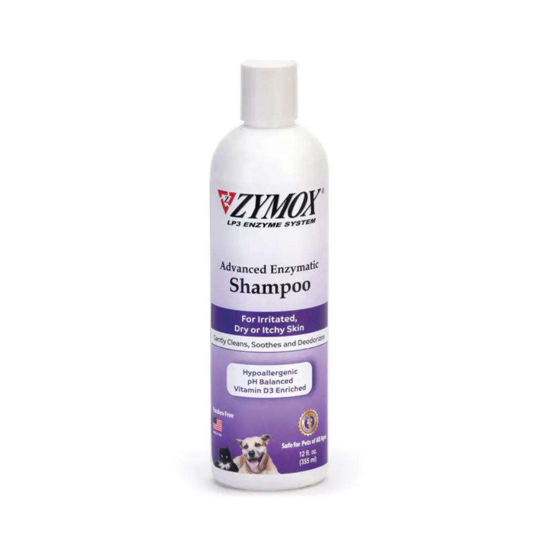 Zymox Advanced Vitamin-Infused Oatmeal Liquid Bath Shampoo - 12 oz Animal-Safe Dry Grooming Formula for Cats & Dogs with Lactoferrin, Zinc Gluconate, Cocamidopropyl Betaine
