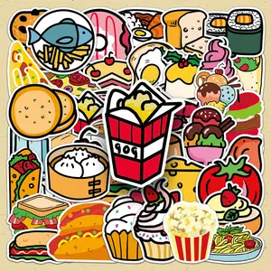 Food Themed Sticker, 100pcs/set Cute Cartoon Food Pattern Decorative Sticker, DIY Decals for Scrapbooking, Journaling, Gift Wrapping, Sticker Packs