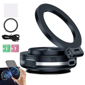 Electric Vacuum Magnetic Car Phone Holder, 360° Rotatable Car Suction Phone Mount, Vacuum Magnetic Phone Holder for Car & All Smooth Surface, Cell Phone Car Mount, Suction Cup Holder