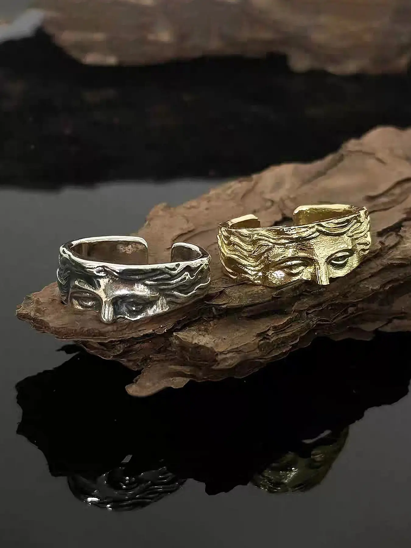 Fashion Personalized Trendy Venus Half Face Ring, Adjustable Open Design, Unique Jewelry Accessory, Stylish Statement Piece, Adjustable Rings, Finger Jewelry