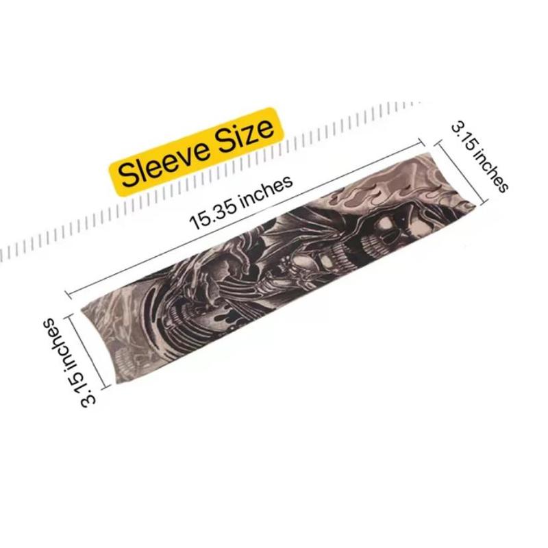 10pcs  Fake Temporary Tattoo Sleeves Slip on Arm Sunscreen Body Art Arm Stockings
