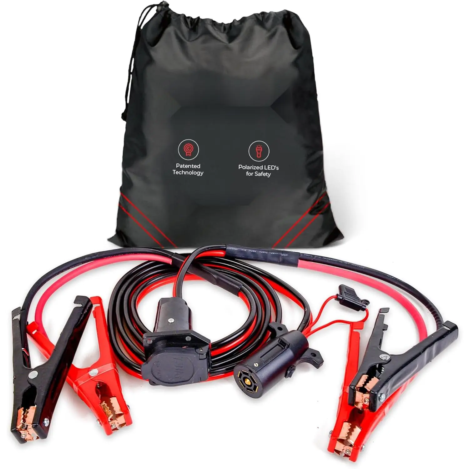 Cable l Heavy Duty Jumper Cablesfor Trucks, SUV |             Self Rescue Car JumpStarter |             Quick Connect, Built-in Lights,Portable |
