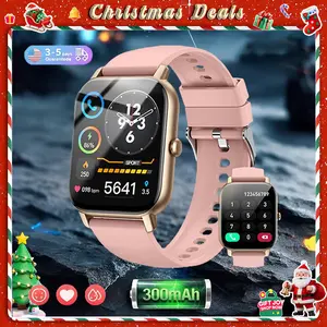 [Valentine's Day] Nerunsa 1.69'' Touchscreen Smartwatch with Fitness Tracker & Sleep Monitor for Men Women Android iOS Compatible Silicone Band Bluetooth Calls Wearable