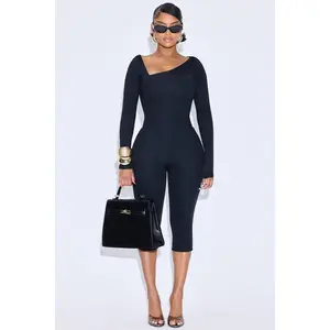 Darcie Double Lined Capri Pant Set - Black