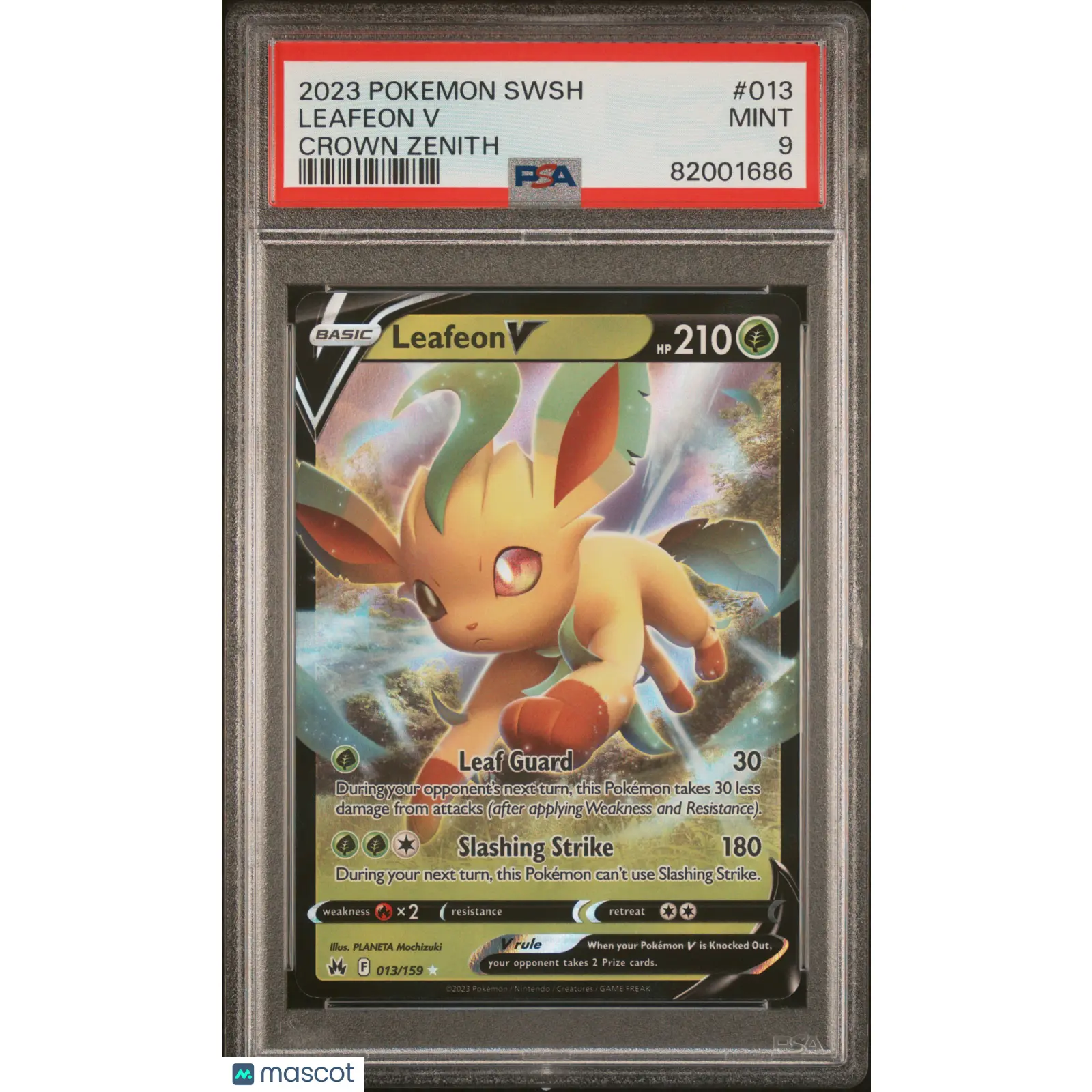 PSA 2023 Pokémon TCG Leafeon V #013 Full Art 9