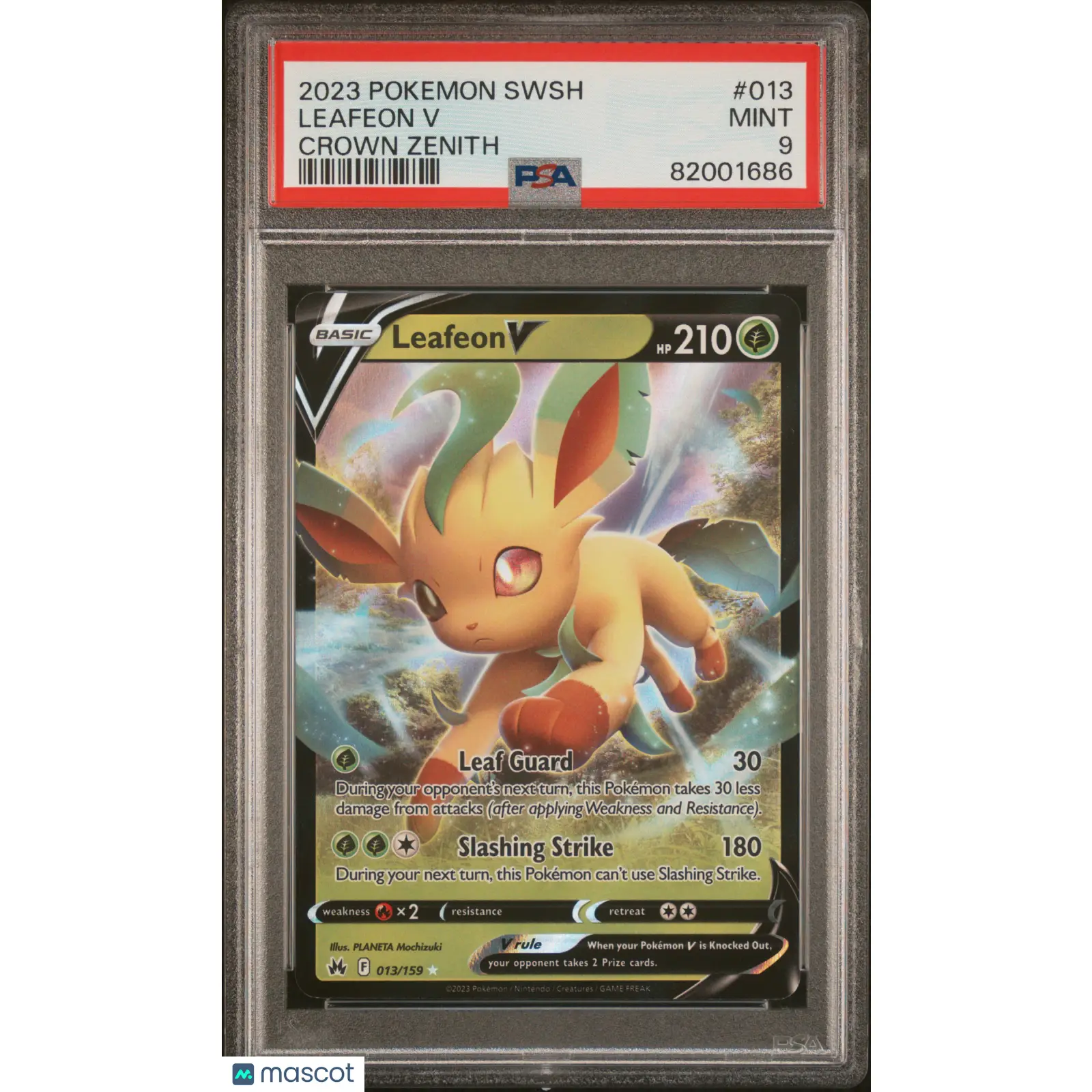PSA 2023 Pokémon TCG Leafeon V #013 Full Art 9