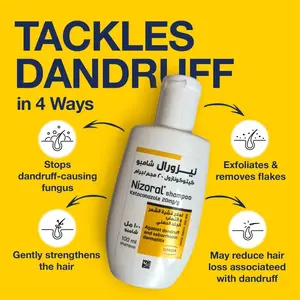 Nizoral Anti-Dandruff Shampoo (100ML) - Relieves Itching, Combats Fungal Issues, and Supports Psoriasis Treatment 2PCS